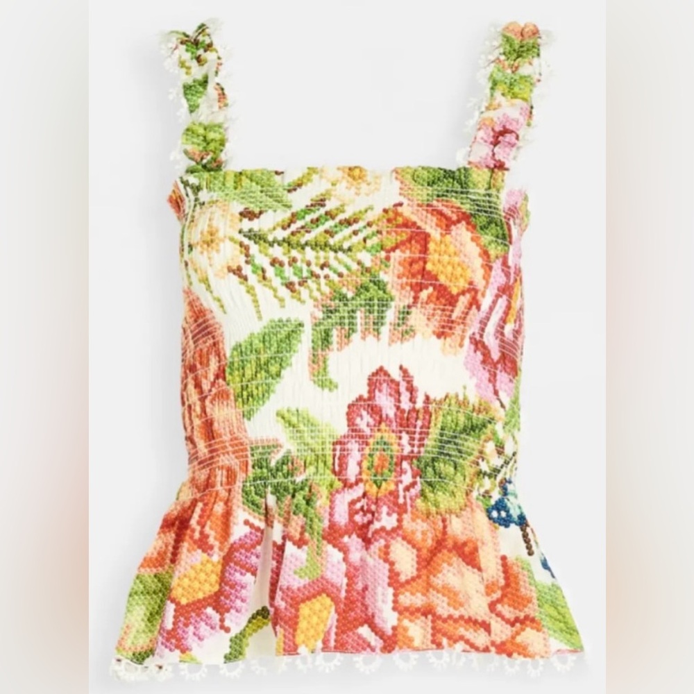 Farm Rio Floral Smocked Top